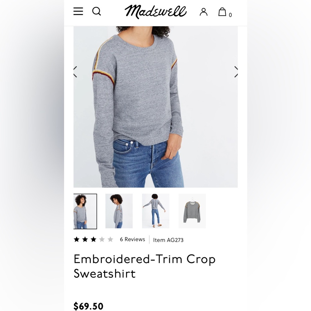 Embroidered Trim Sweatshirt - Picture 2 of 5